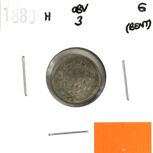 1880H Obv. 3 Canada 5-cents Good (G4) Scratched, Cleaned or Impaired