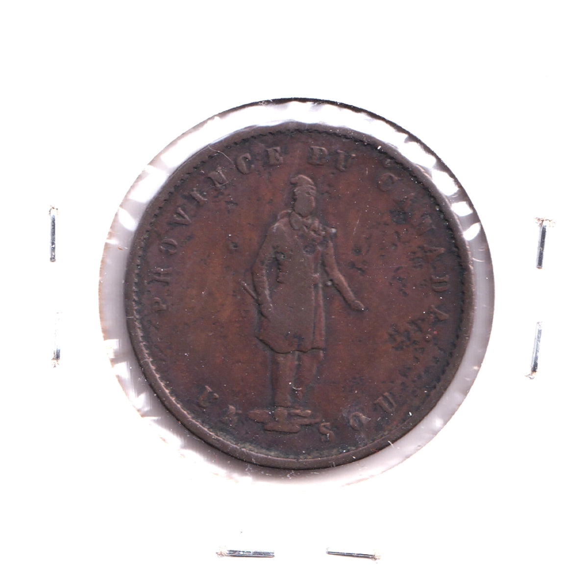 PC-3 1852 Province of Canada Quebec Bank Half Penny Token Very Fine (VF-20) Impaired