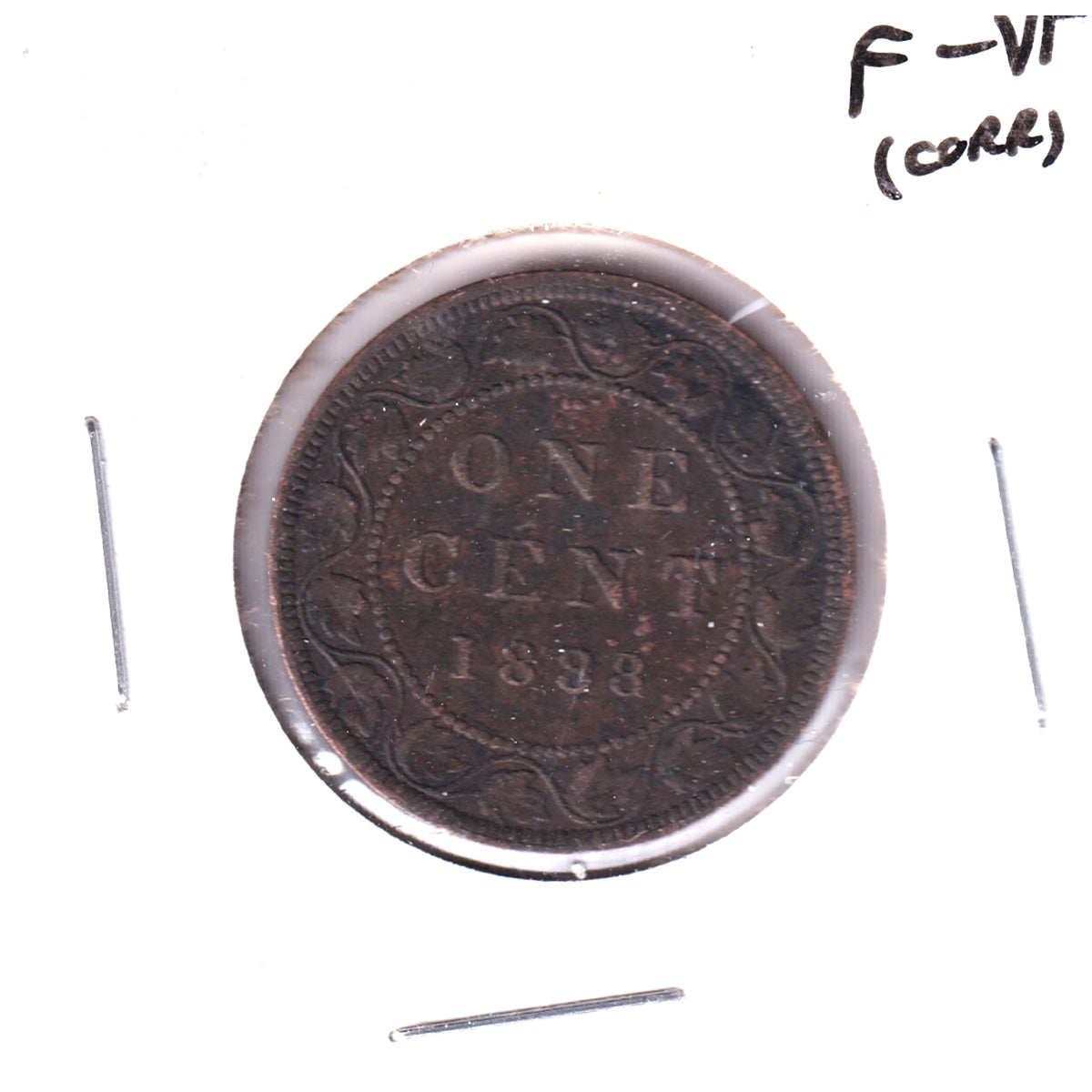 1888 Canada 1-cent F-VF (F15) Scratched, cleaned, or impaired