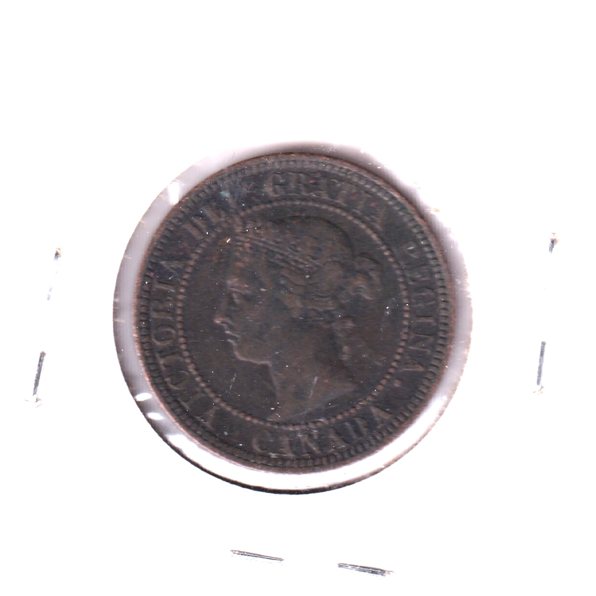 1888 Canada 1-cent F-VF (F15) Scratched, cleaned, or impaired
