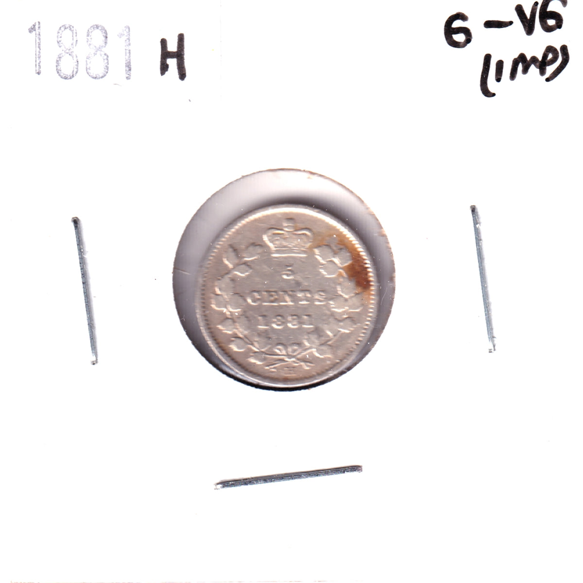 1881H Canada 5-cents G-VG (G6) Scratched, bent, or impaired