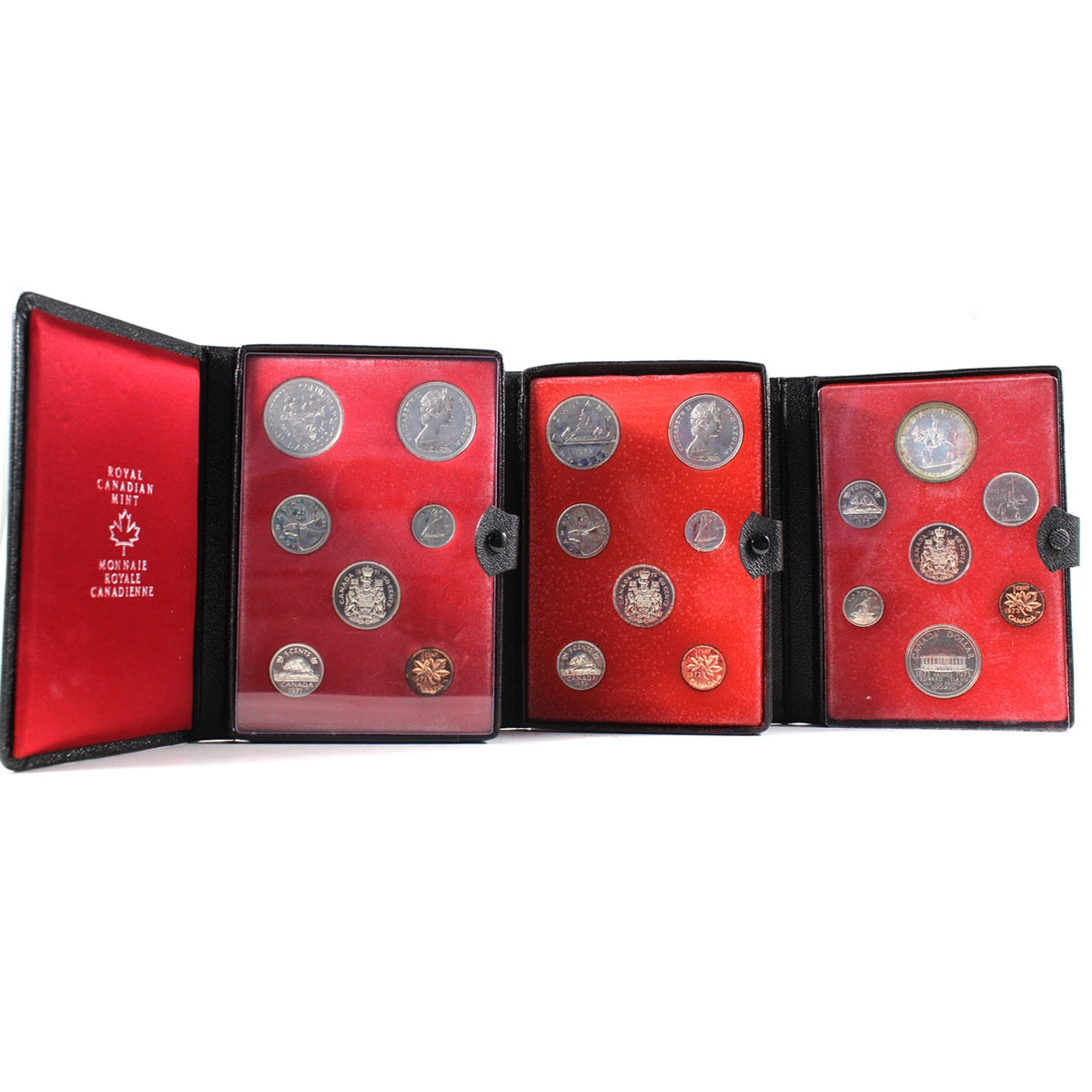Lot of 3x 1971, 1972 & 1973 Canada Specimen Double Dollar Sets, 3Pcs (Impaired)