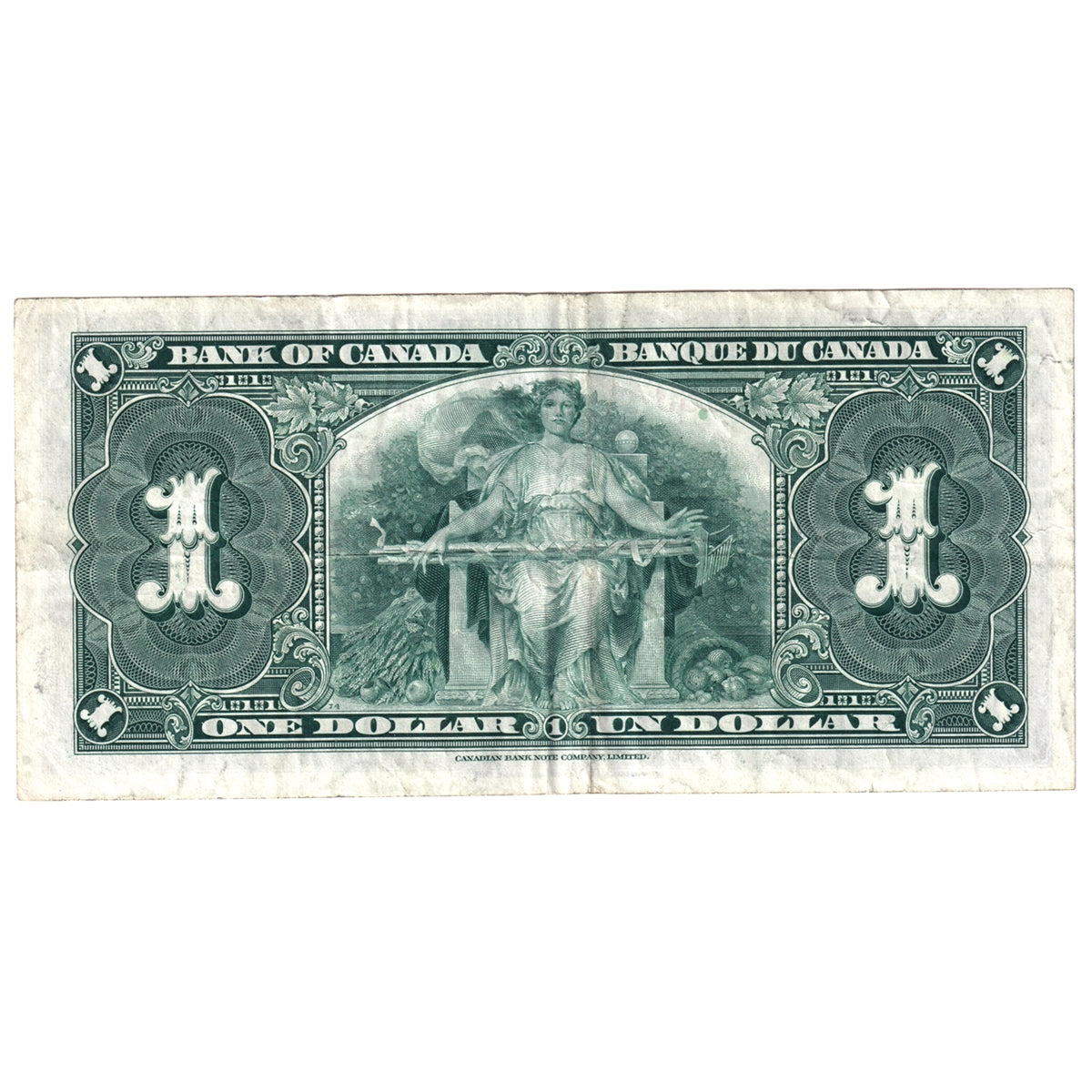 BC-21d 1937 Canada $1 Note, Coyne-Towers, Very Fine (VF20) Holes, tears, or damaged