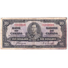 BC-24c 1937 Canada $10 Note, Coyne-Towers, Fine (Tears, holes, or damaged)