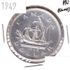 1949 Canada Dollar Almost Uncirculated (AU50) Scratched, cleaned, or impaired