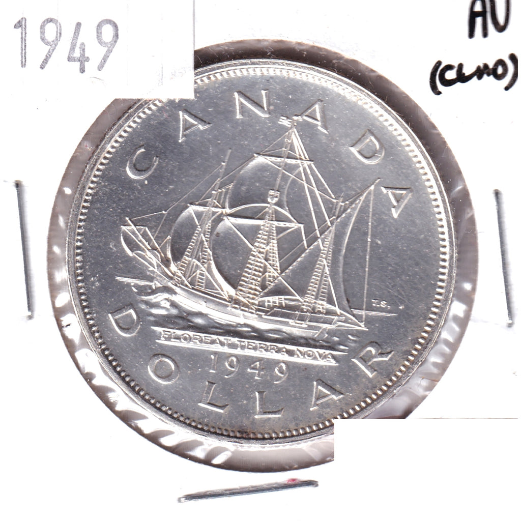 1949 Canada Dollar Almost Uncirculated (AU50) Scratched, cleaned, or impaired