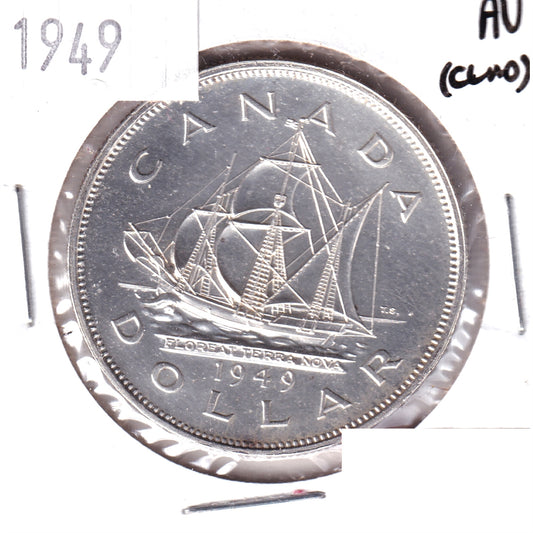 1949 Canada Dollar Almost Uncirculated (AU50) Scratched, cleaned, or impaired