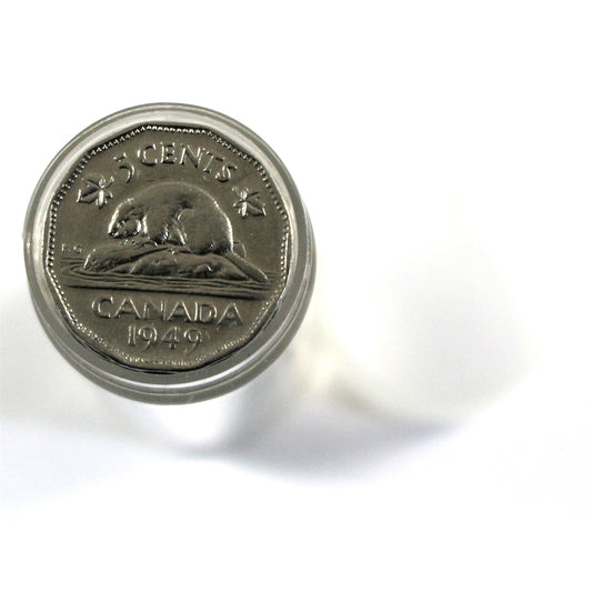 Lot of 40x 1949 Canada George VI 5-Cents, Circulated, 40Pcs