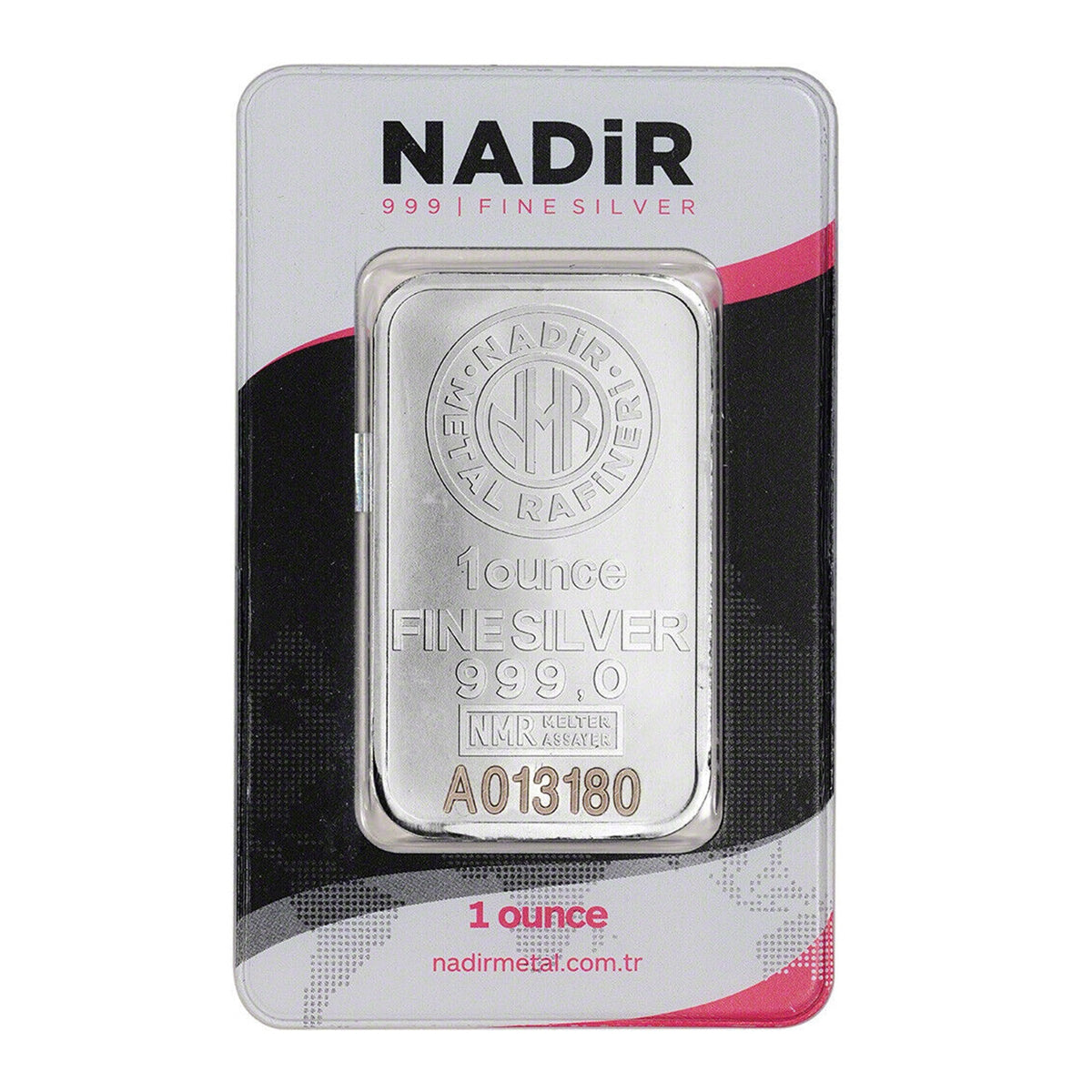 Nadir Metal Rafineri 1oz 999.0 Fine Silver Bars (No Tax) - White Toning