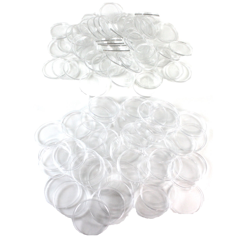 Lot of 100x Round Plastic Coin Capsules for Canadian Silver Maple Leafs (38mm), 100Pcs