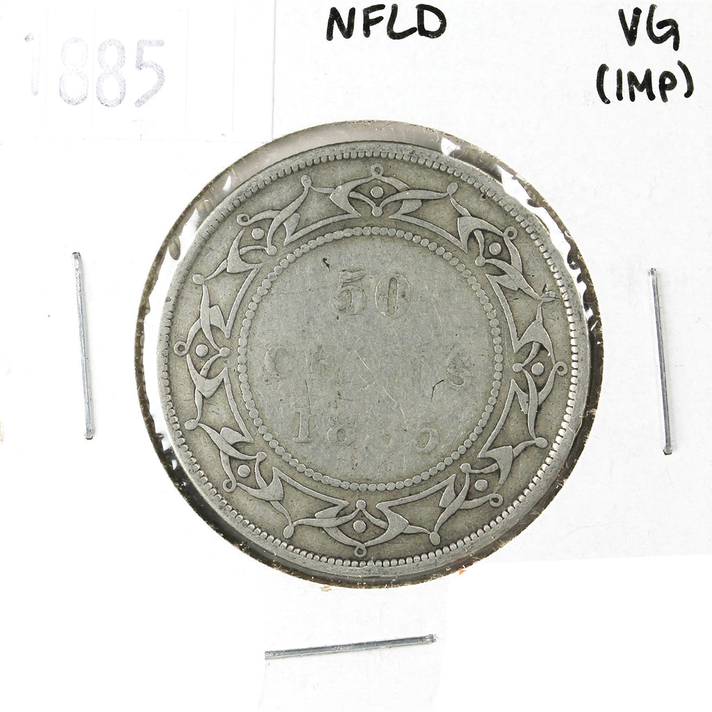 1885 Newfoundland 50-cents Very Good (VG-8) Impaired
