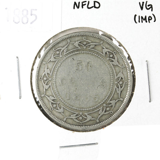1885 Newfoundland 50-cents Very Good (VG-8) Impaired