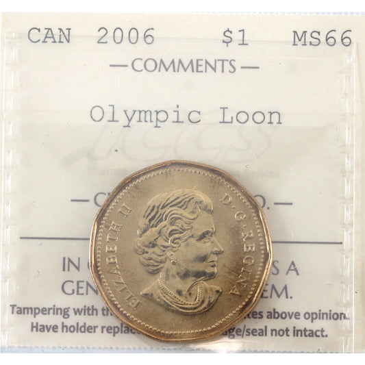 2006 Canada Olympic Loon Dollar ICCS Certified MS66