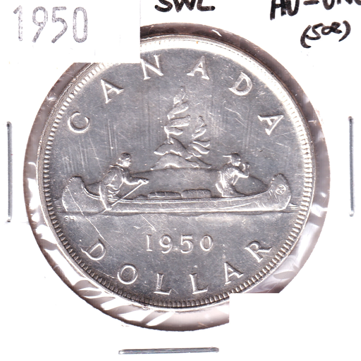 1950 SWL Canada Dollar AU-UNC (AU55) Scratched, Cleaned, or Impaired