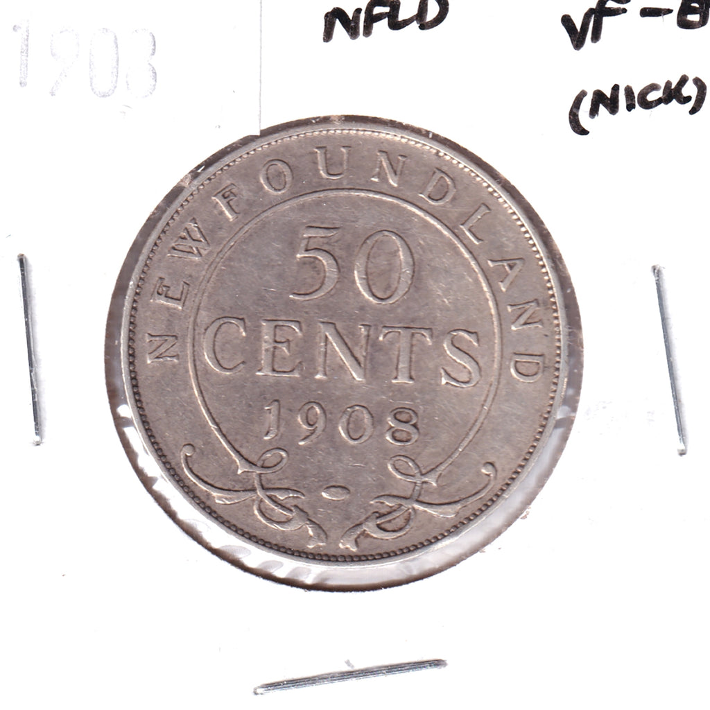 1908 Newfoundland 50-cents VF-EF (VF-30) Nick