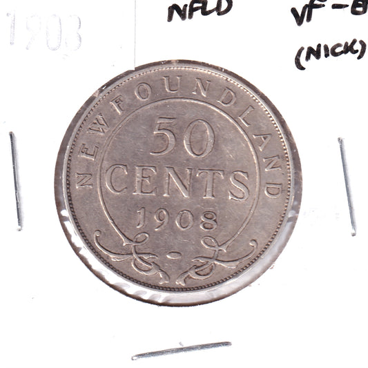 1908 Newfoundland 50-cents VF-EF (VF-30) Nick