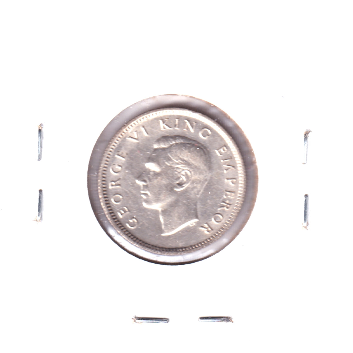 New Zealand 1942 6 Pence .500 Silver, Extra Fine (EF-40) Cleaned