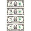 Uncut Sheet of 4x 2003 USA $2 Federal Reserve Notes, Minneapolis, IA, in Folder