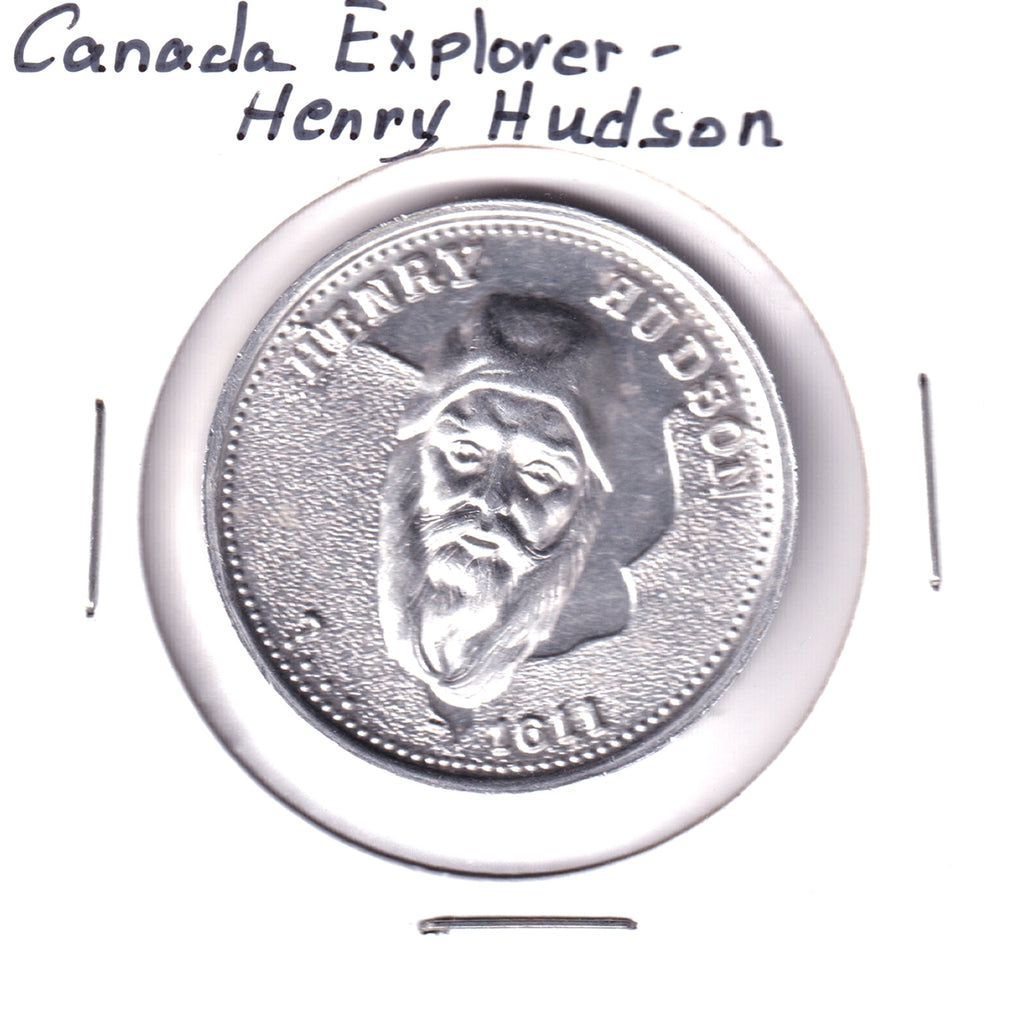 Canadian Explorers: Henry Hudson Maple Leaf Aluminum Medallion, Undated