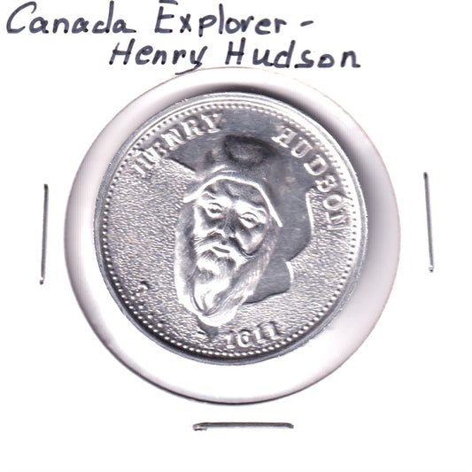 Canadian Explorers: Henry Hudson Maple Leaf Aluminum Medallion, Undated