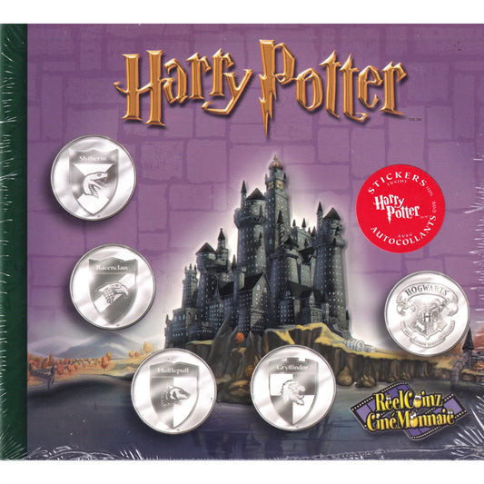 ReelCoinz Harry Potter House Crests 5-Medallion & Sticker Set from RCM (Light Issues)
