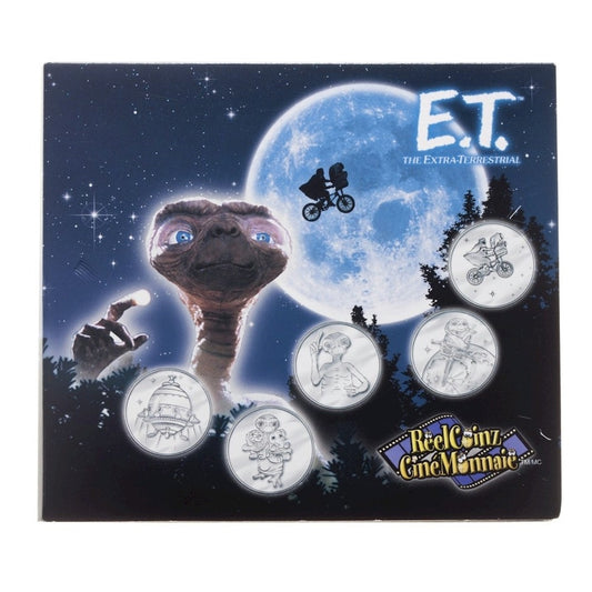 ReelCoinz E.T. The Extra-Terrestrial 5-Medallion & Sticker Set from RCM (Sealed)