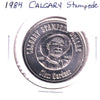 1984 Calgary Stampede Dollar Trade Token: Clem Gardner & Bull Riding