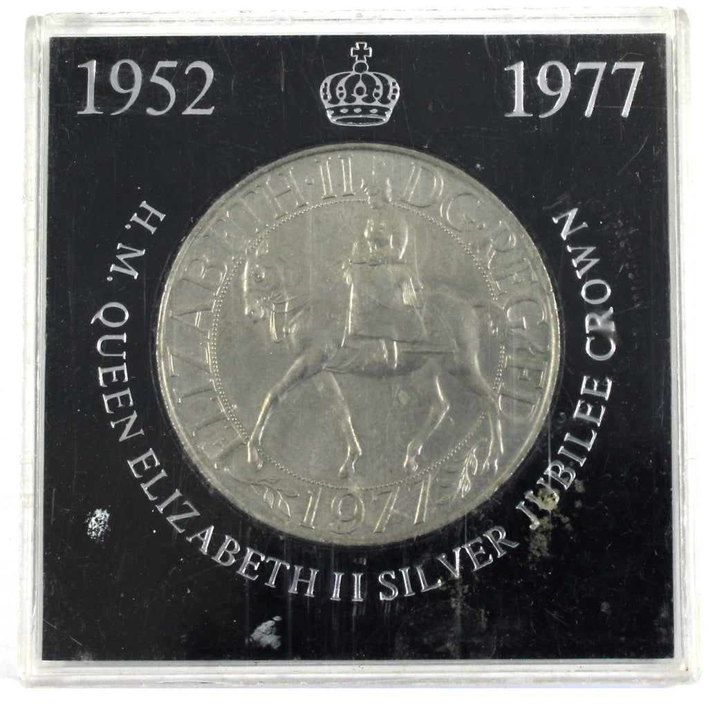 Great Britain 1977 Queen Jubilee Silver Crown in Vintage Holder