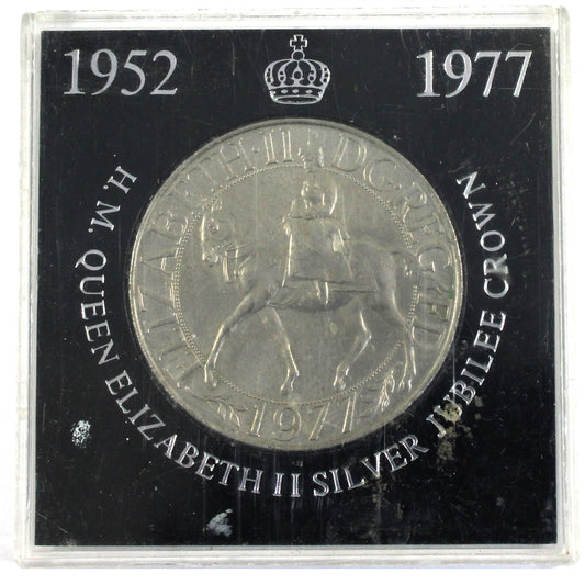Great Britain 1977 Queen Jubilee Silver Crown in Vintage Holder