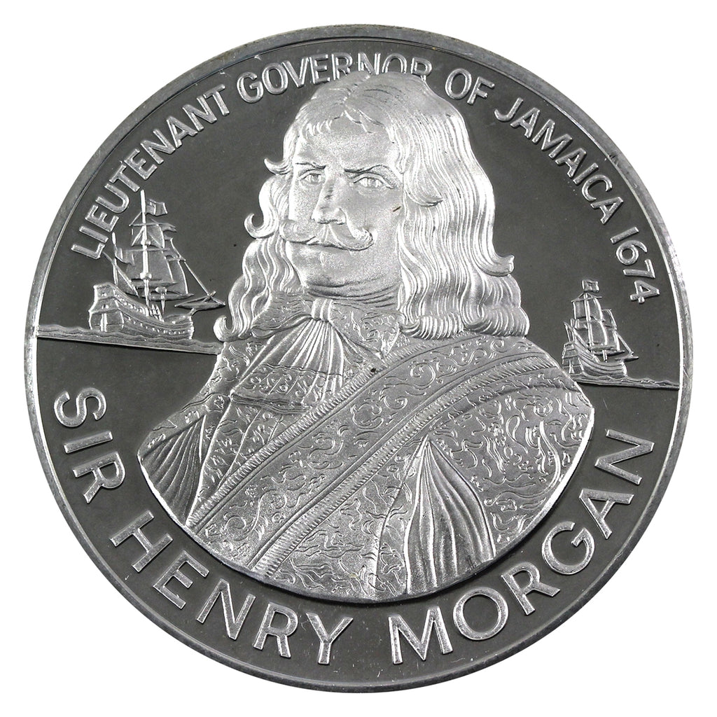 Jamaica 1974 $10 Sir Henry Morgan Sterling Silver Proof in Case (Packaging wear)
