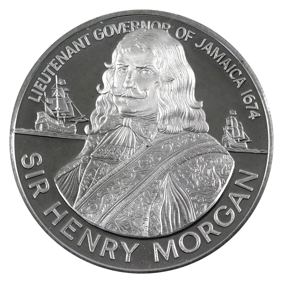 Jamaica 1974 $10 Sir Henry Morgan Sterling Silver Proof in Case (Packaging wear)