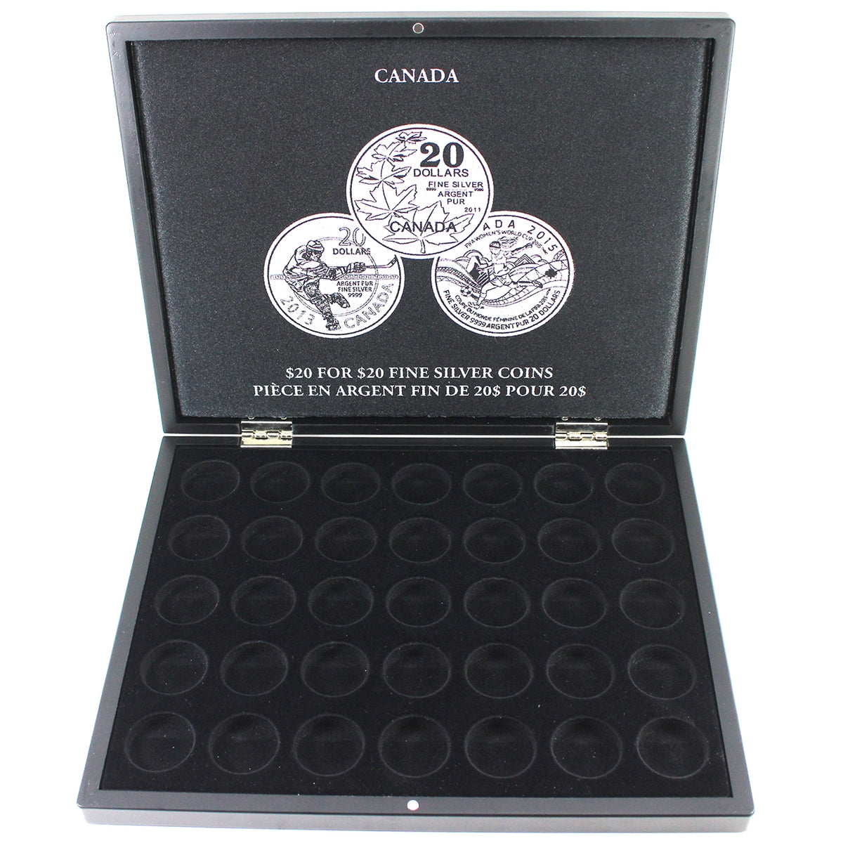 Volterra Duo Deluxe Black Box for Silver $20 for $20 Coins (35 Spaces) Scuffed