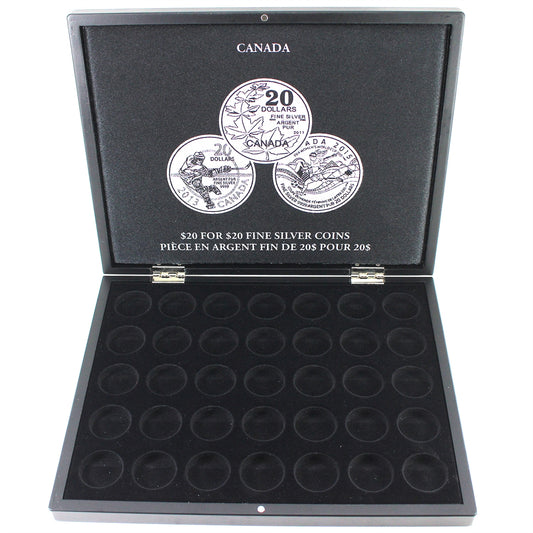 Volterra Duo Deluxe Black Box for Silver $20 for $20 Coins (35 Spaces) Scuffed