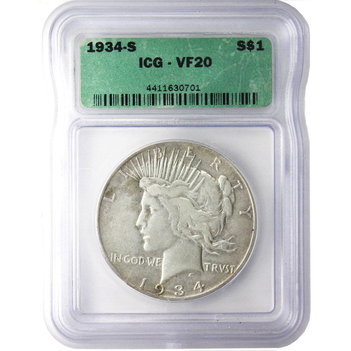 1934 S USA Dollar ICG Certified VF20