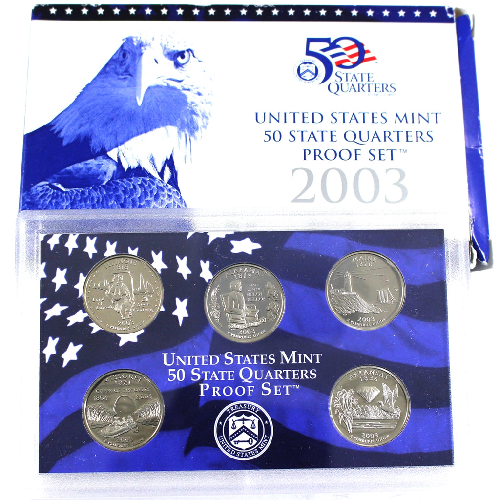 2003 S USA Mint 50 State Quarters Proof Set in Envelope (See text)
