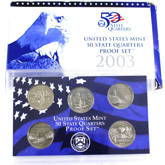2003 S USA Mint 50 State Quarters Proof Set in Envelope (See text)