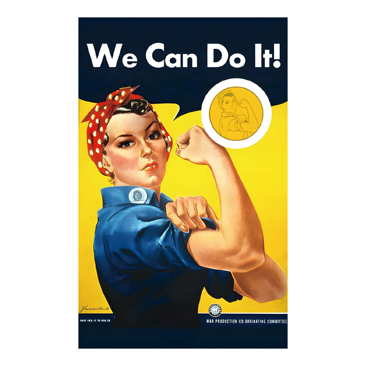 Rosie the Riveter "We Can Do It" 1/1000oz 24K .9999 Gold Round in Card (No Tax)