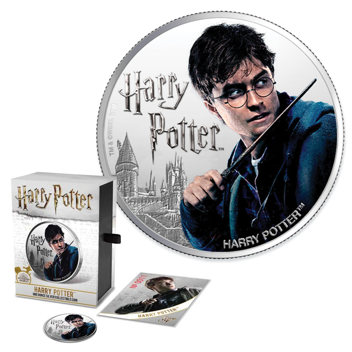 2020 Fiji $1 Proof Silver Harry Potter 1oz Silver Coin & COA (No Tax) Capsule Hairline Scr