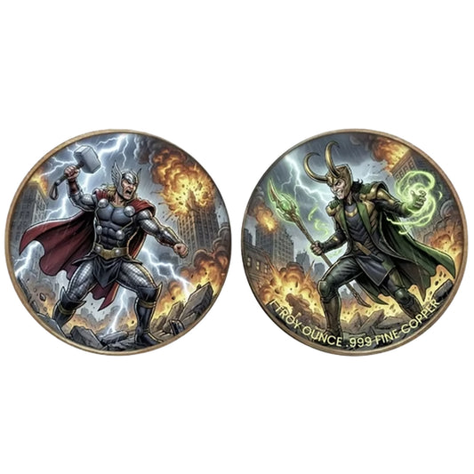 Thor vs Loki 2 x 1ozt .999 Fine Copper Dual Set (Limited Edition)