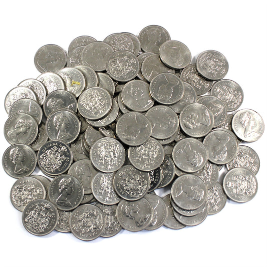 Lot of 100x 1970 Canada Nickel 50-cents, 100Pcs