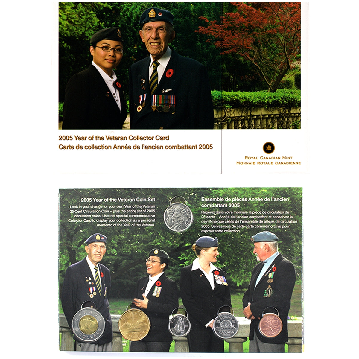 2005 Year of the Veteran 6-coin Collector Card