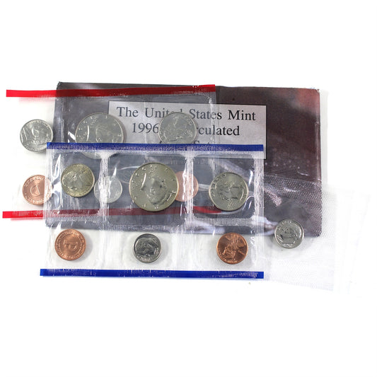 1996 USA P&D Mint Set with 50th Anniversary Roosevelt Dime (May be lightly toned)