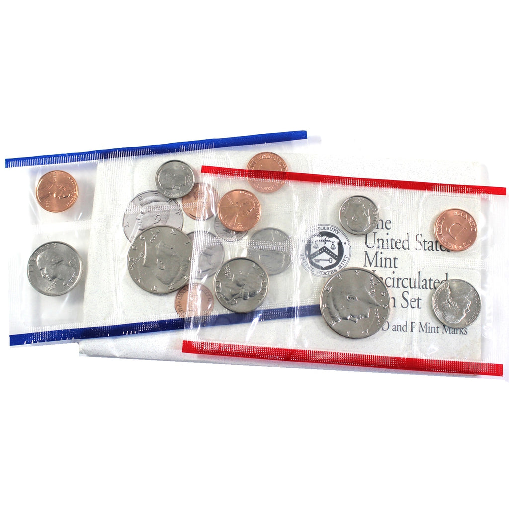 1992 USA P&D Uncirculated Coin Set (Some light toning; light wear on envelope)