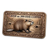 Backwoods Beaver Coloured 5oz .999 Copper Art Bar