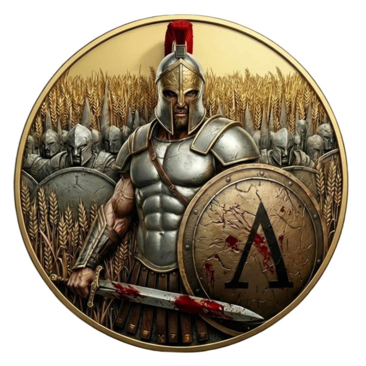 Spartan Army 24k Gold Gilded 5oz. AVDP .999 Fine Copper Medal