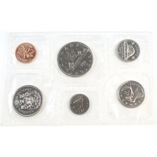 1972 Canada Proof Like Set in Original RCM Pliofilm (1-cent may have spots)