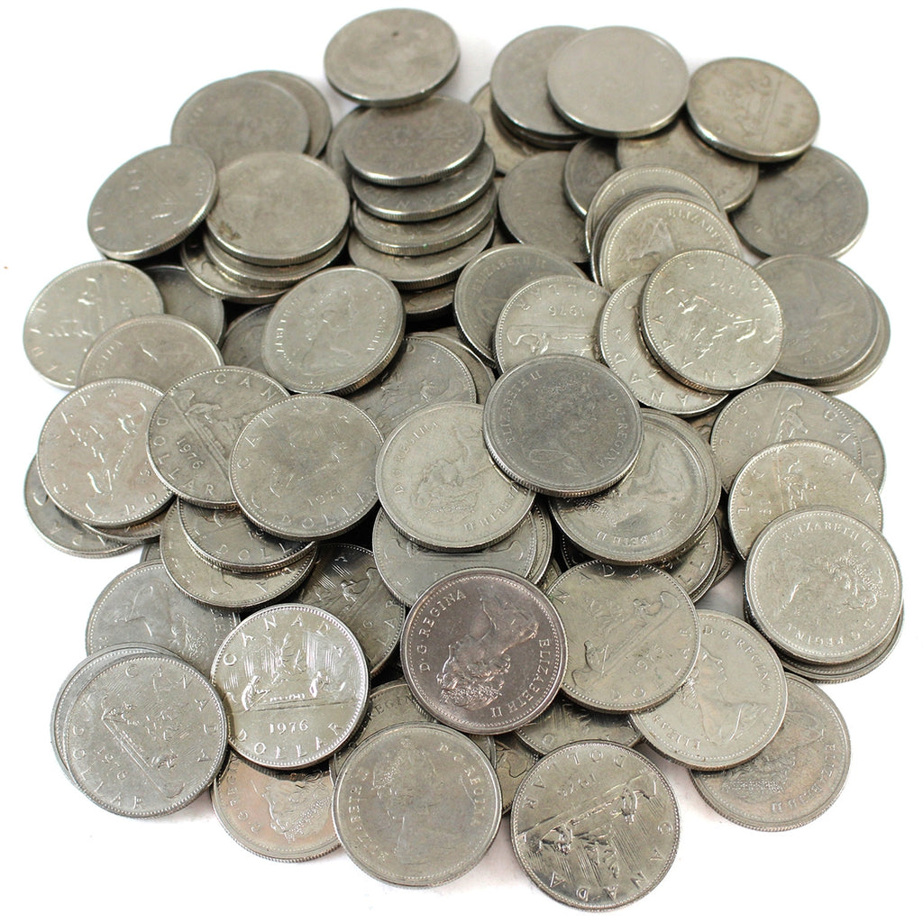 Lot of 100x 1976 Canada Nickel Dollars, 100Pcs