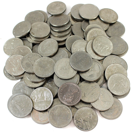 Lot of 100x 1976 Canada Nickel Dollars, 100Pcs
