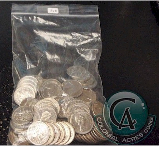 100 x 1968-2002 Mixed Canada Nickel 50 Cents in Average Circ. Condition Mega30A