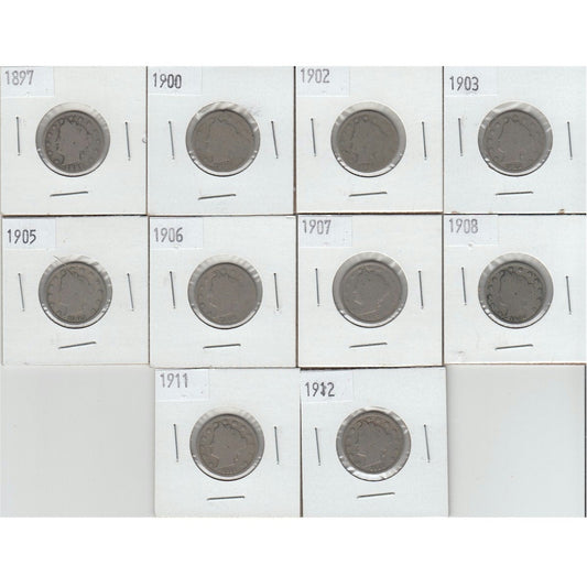 Group of U.S. Liberty Nickels (10 coins) Mega38